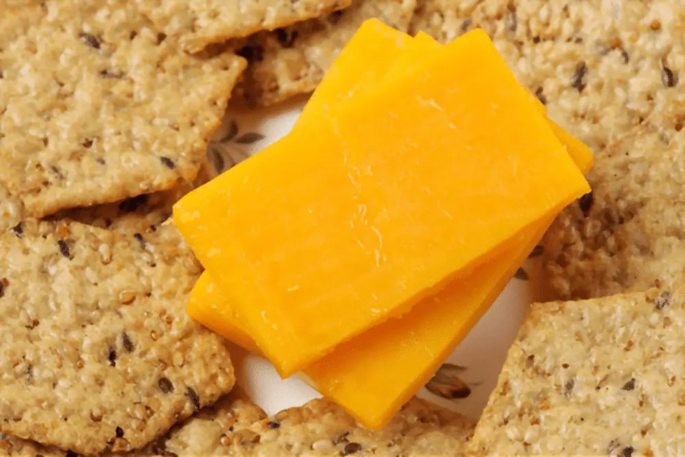 whole grain crackers with cheddar cheese night snack