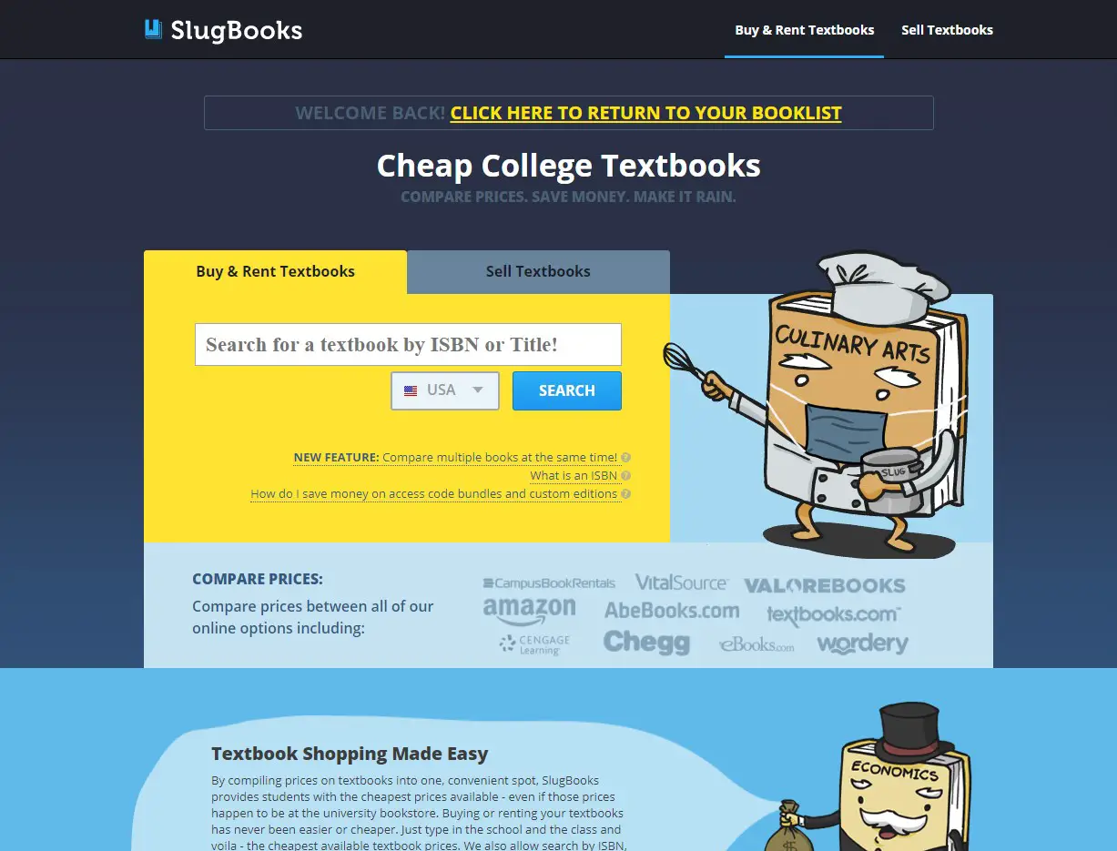 slugbooks search for used and new textbooks
