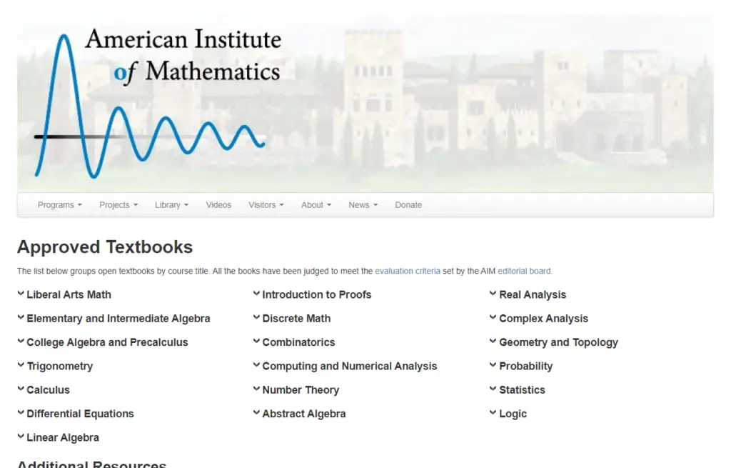 aimath open access mathematics textbooks free