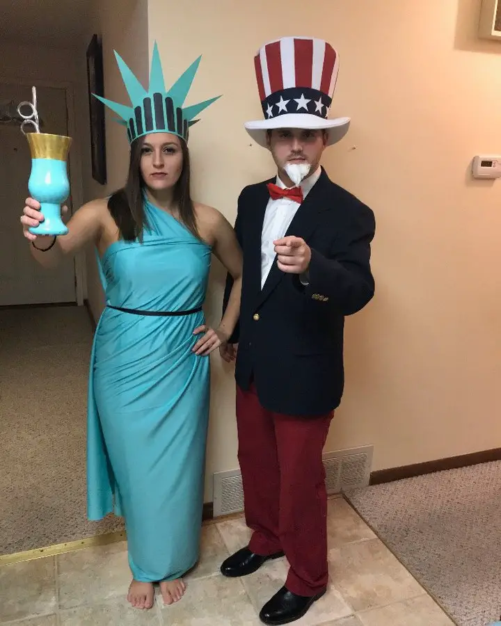 lady liberty statue and uncle sam costume