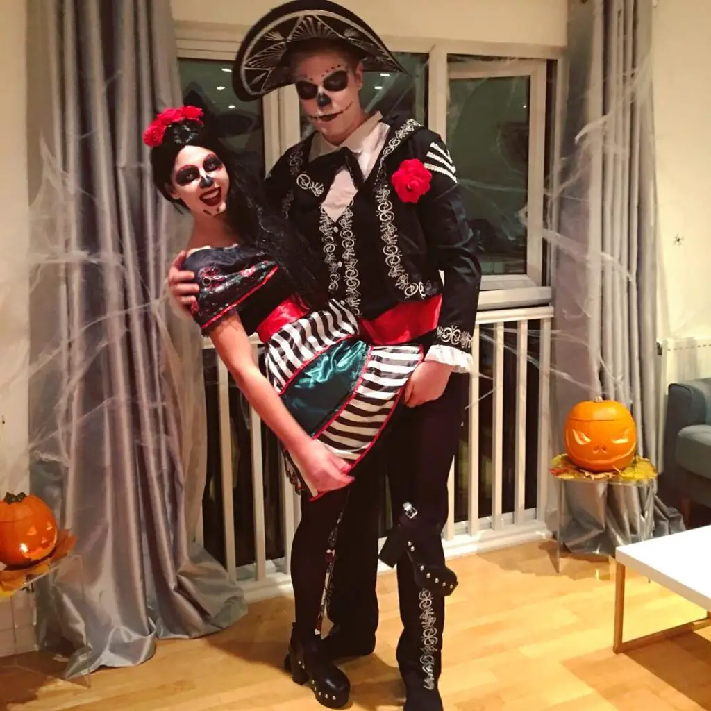 day of the dead diy couples halloween costume