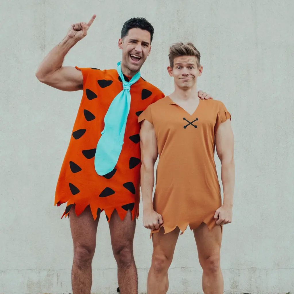 Fred Flintstone and Barney duo costume for halloween