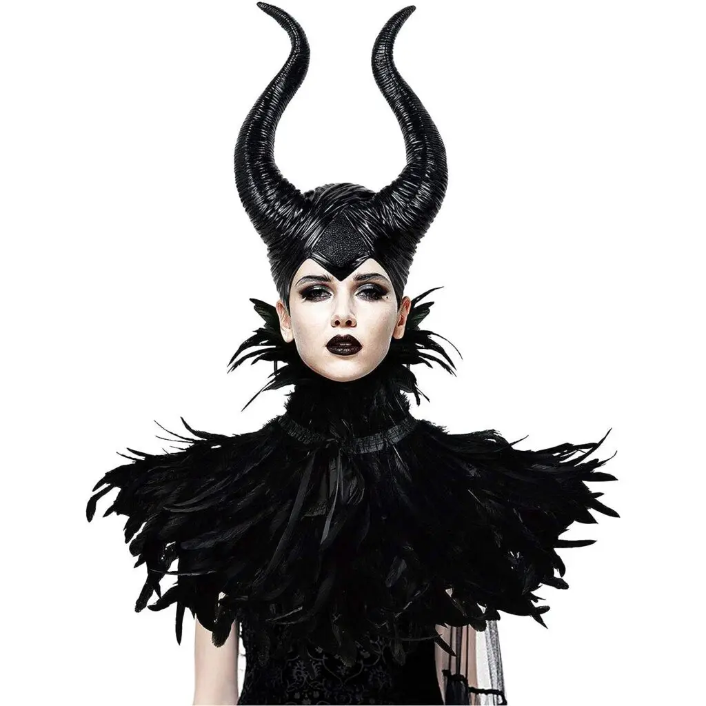 Maleficent costume with horns and cape