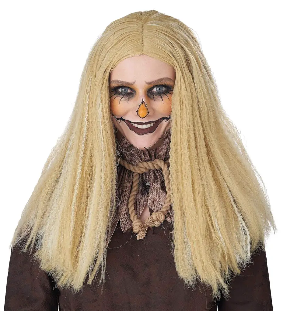 blonde scarecrow costume wig for halloween